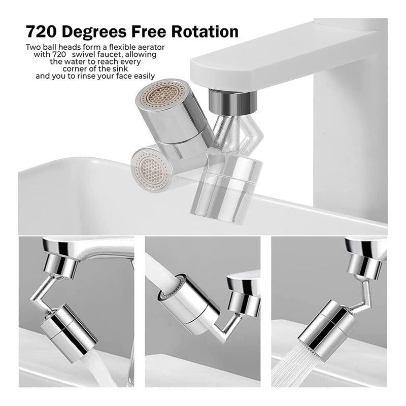 Grifo Giratorio 720° Con Filtro Baño Cocina Antioxido Univer