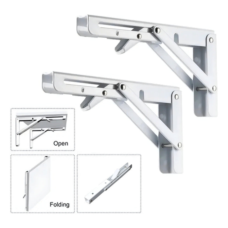 Set2 Escuadras Abatibles Metálicas Repisa 200x105mm Soporte
