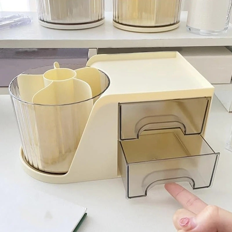 Organizador Escritorio Portalapices Giratorio Cajon Multiuso