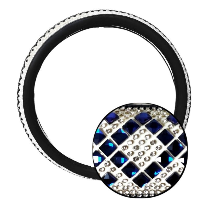 Funda Cubre Volante Ecocuero Cn Diseño Diamantes Universal