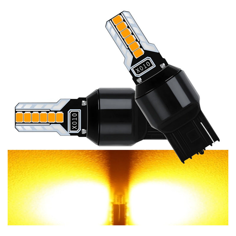 X2 Ampolleta Led T20 Blanco Ámbar 7440/7443 12led 12v Auto
