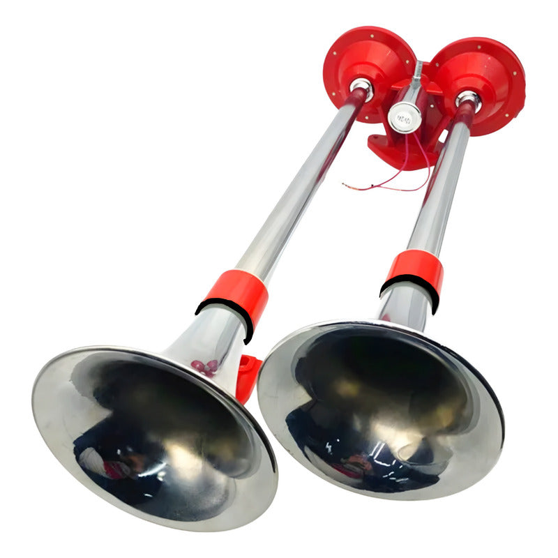 Bocina De Aire Eléctrica Doble Trompeta 61cm 12v/24v Camión