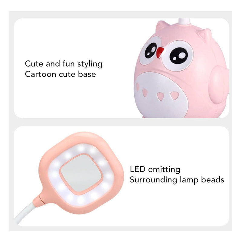 Lámpara Led De Mesa Recargable Cn Portalapiz Búho Kawaii R&c