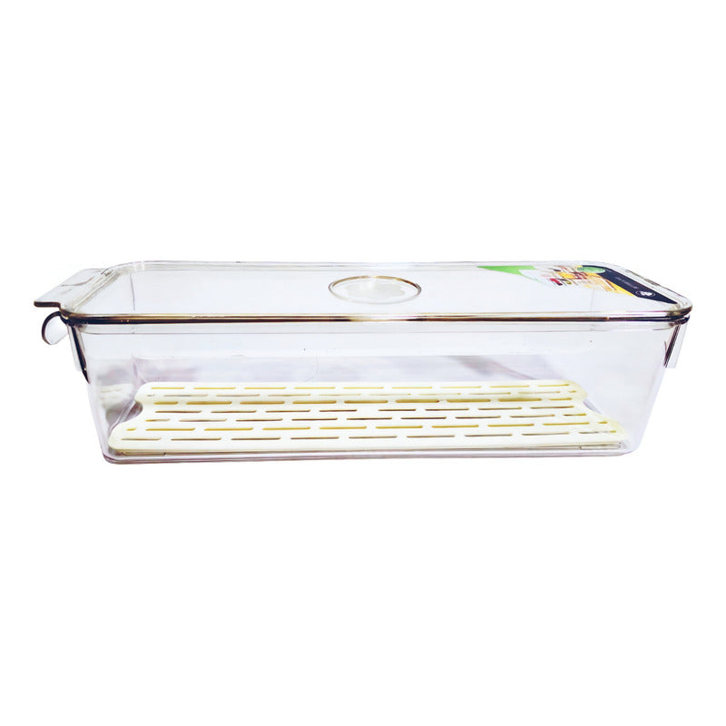 Organizador Refrigerador Contenedor Acrílico Con Tapa Fresco