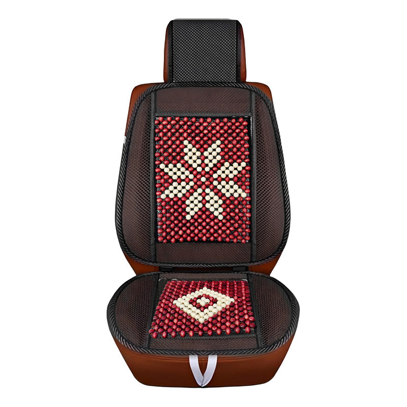 Respaldo Lumbar Ergonómico Bolitas Bambú Diseño Auto Casa