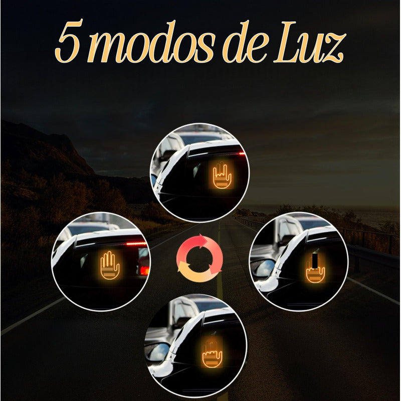 Mano Led Señal Parabrisa Auto, Luz Led De Gestos Con Control