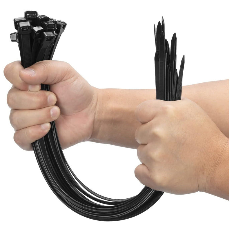 X100pcs Amarras Plásticas 4.8x300mm Multiuso Bridas Nylon Color Negro