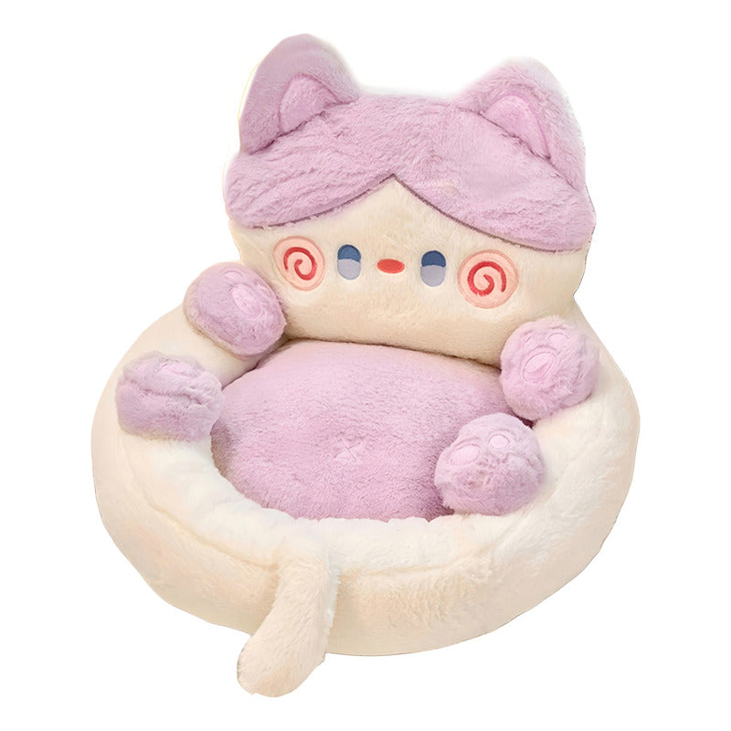 Cojín Para Asiento Sillón Kawaii Peluche 2 En 1 Cute De Gato