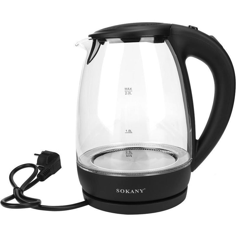 Hervidor Eléctrico Vidrio Transparente Luz Led Calentador