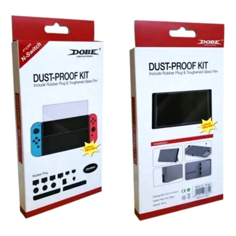 Kit Protector Anti Polvo Nintendo Switch Lámina Mica + Goma