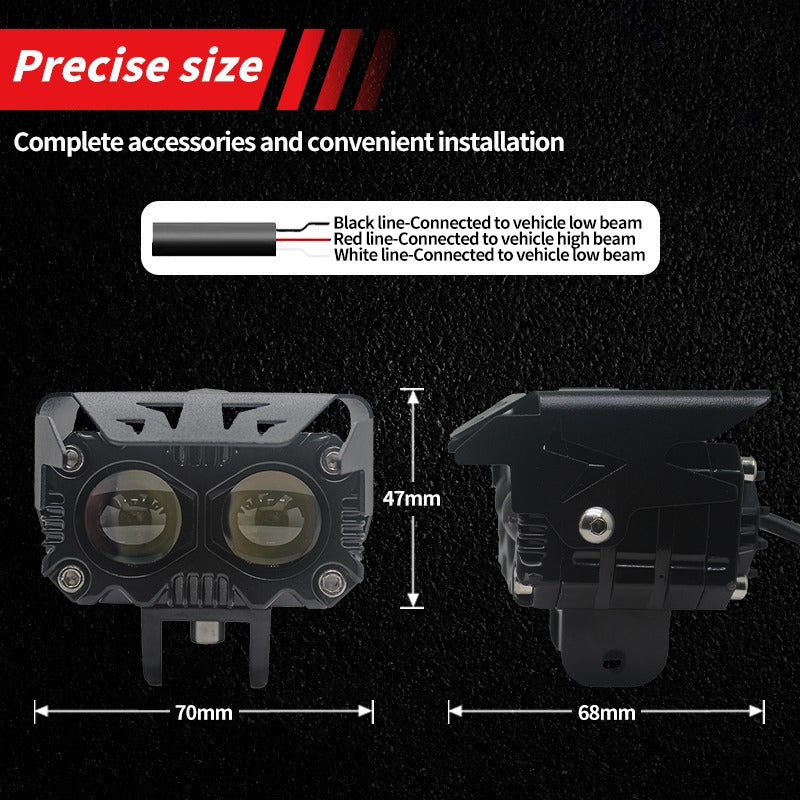 X2 Foco Neblinero Led Lupa Amarillo Antiniebla Moto Auto/r&c