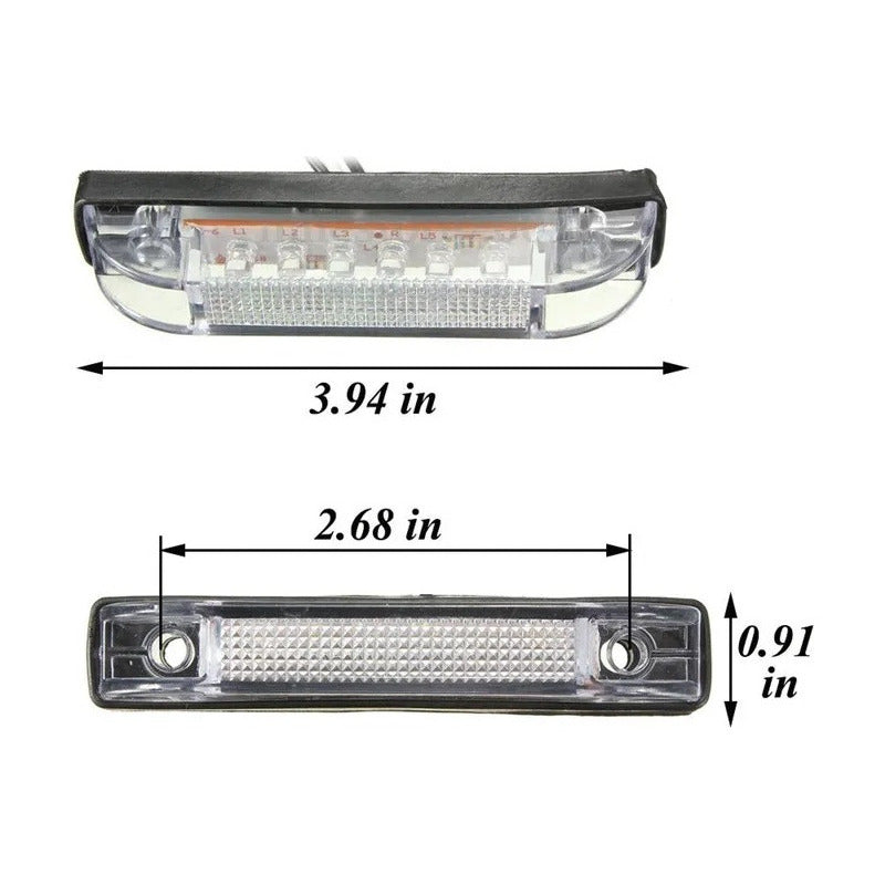 X10 Luz De Trocha Slim 6led Luz Lateral 12v Advertencia /r&c