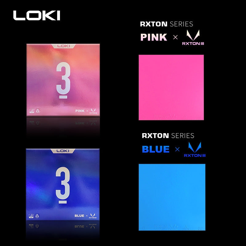 X2 Goma Tenis Mesa Rxton 3 Azulrosa Loki Serie Goma Pingpong