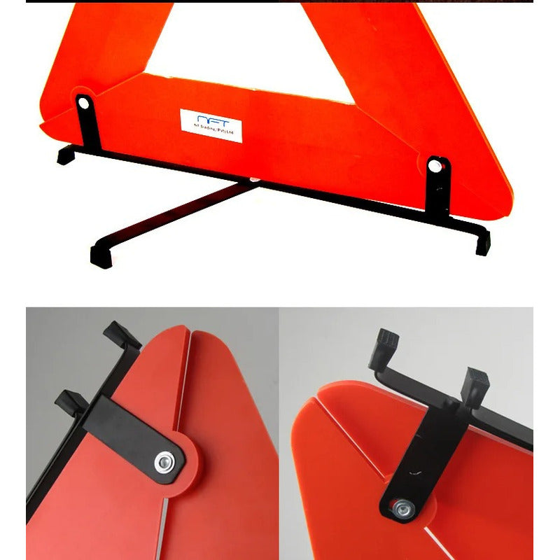 Triangulo De Emergencia Reflectante Plegable Base Metálica