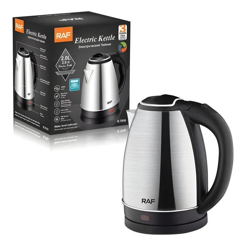 Hervidor Eléctrico Cromado De Acero Inoxidable 2l 1500w /ryc
