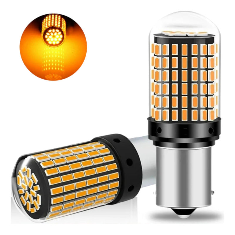 Ampolleta 144 Led Intermitente 1/2 Contacto Luz Viraje Ambar