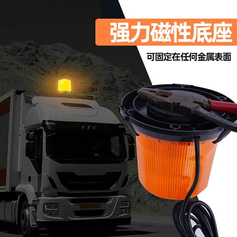 Baliza Led Ambar 2modos Luz 360 Y Strobo Cn Imán 12-24v /r&c