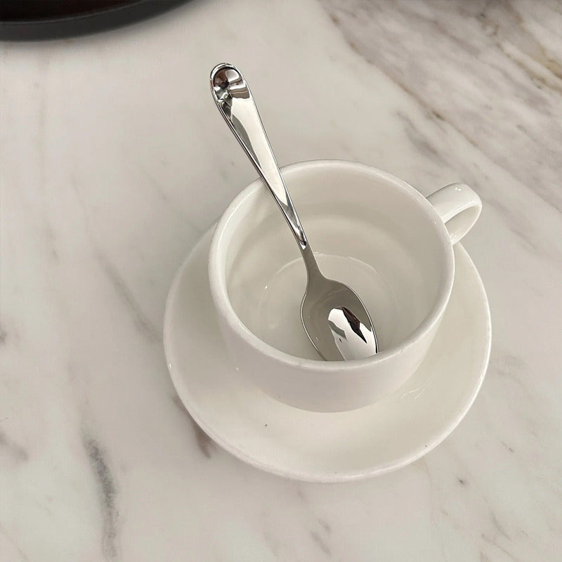 X6 Cuchara De Café Té Postre Acero Inoxidable Elegante 12.5c