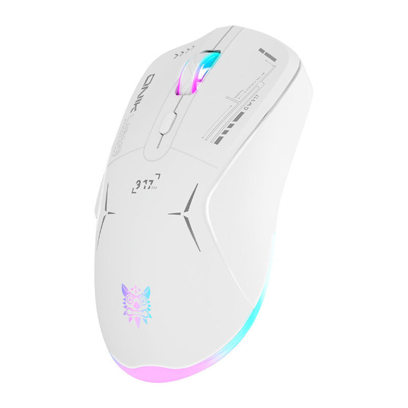 Mouse Gamer Inalámbrico Onikuma 7 Botones 4800dpi Rgb Recarg Color Blanco
