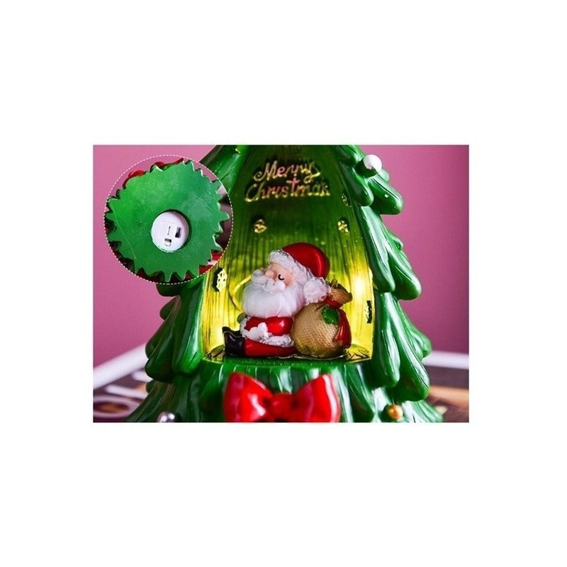Lámpara Navideña Pino Árbol De Navidad Con Santa Luz Decora