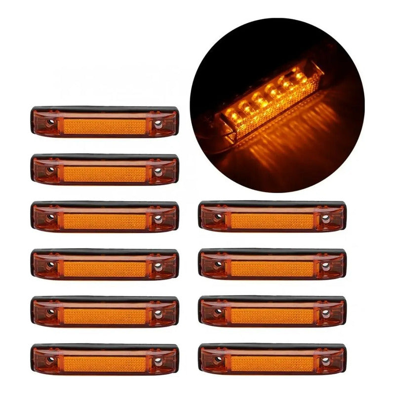 X10 Luz De Trocha Slim 6led Luz Lateral 12v Advertencia /r&c