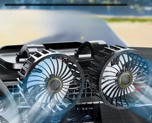 Ventilador Doble Para Auto 360° Conexión 12v Encendedor