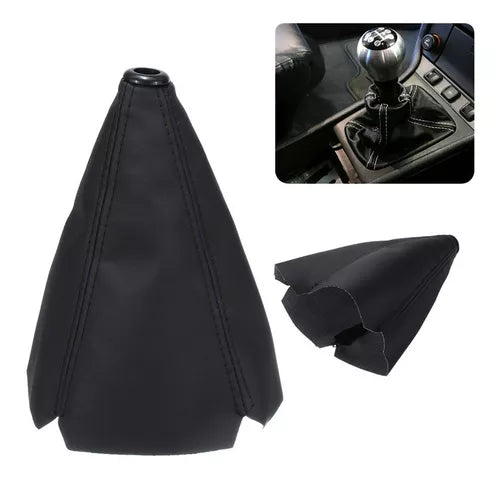 Funda Cubre Palanca De Cambios Eco Cuero Negro Auto Universal