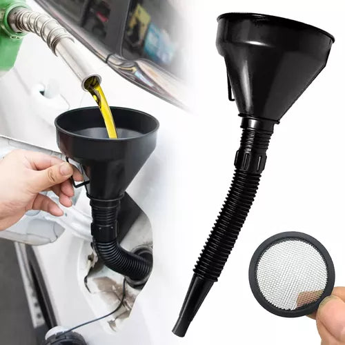 Embudo Flexible Con Filtro Multiuso Aceite Parafina Combustible