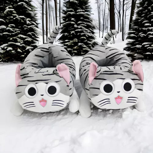 Pantuflas Cute Gato Chi Cerradas Calientita Acolchada Kawaii