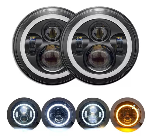 X2 Foco Led Ojo De Ángel Estilo Jeep 7 Pulgadas