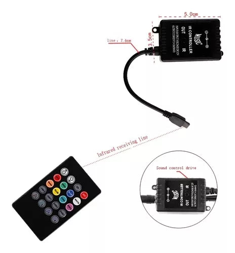 X4 Tiras Led Luz Piso Interior Auto +control Rítmica