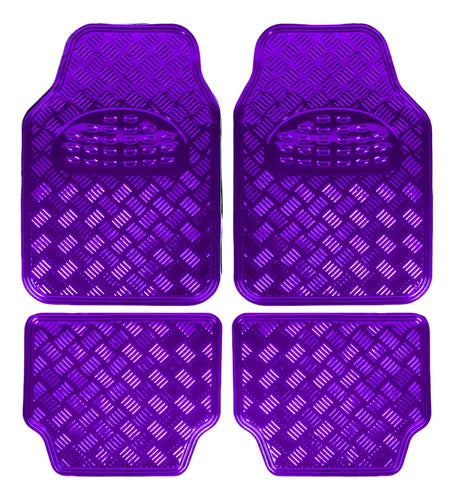 Alfombra Cubre Piso Metálico Para Mujer Set 4pcs Auto Tuning