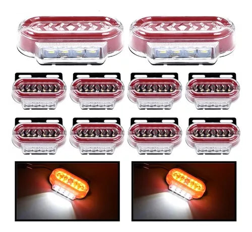 X10 Luz Led Lateral Bicolor Luz De Trocha 24v Destellante