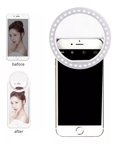 Selfie Anillo Aro Luz Led Celular 3 Modos Iluminación Usb