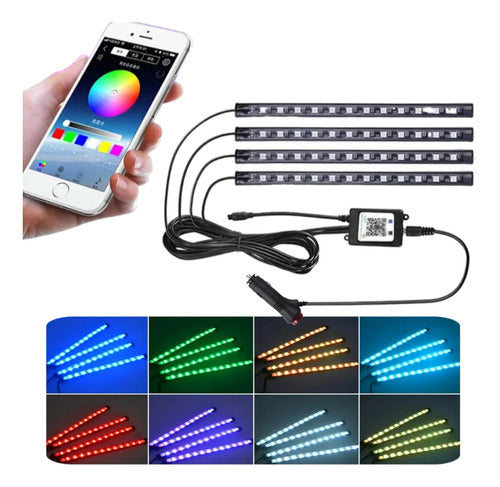 Tira X4 Luz Led De Piso Interior Bluetooth Auto Tuning