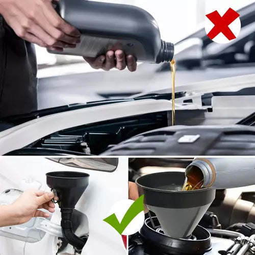 Embudo Flexible Con Filtro Multiuso Aceite Parafina Combustible