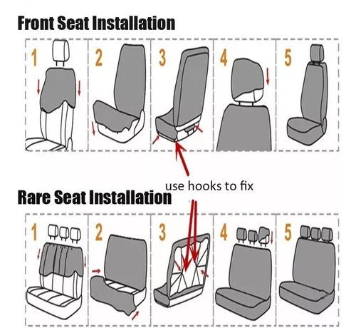 Funda Cubre Asiento Auto Para Mujer Rosado 9 piezas Mariposa