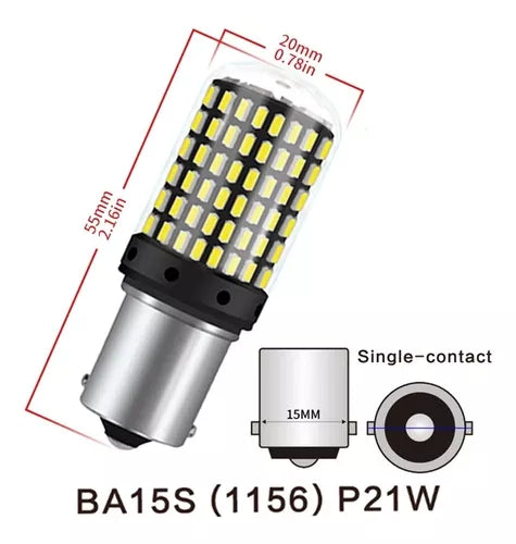 Ampolleta 144 Led Luz Freno Auto 2c Y 1 C 12v Alto Brillo