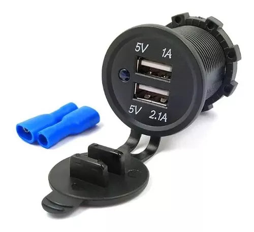Adaptador Doble Usb Enchufe Encendedor Con Luz 12v 1a/2.1a