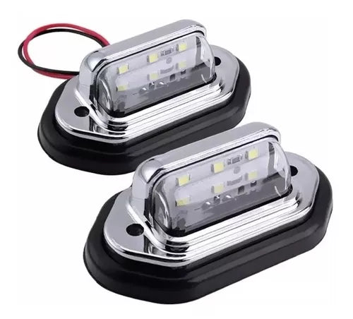 Pack Luz Patente Foco 6 Led Auto Camión Furgón 10 - 30v X2