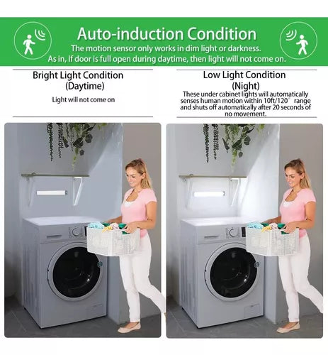 X2 Luz Led Con Sensor Movimiento Recarga Closet Baño Cocina