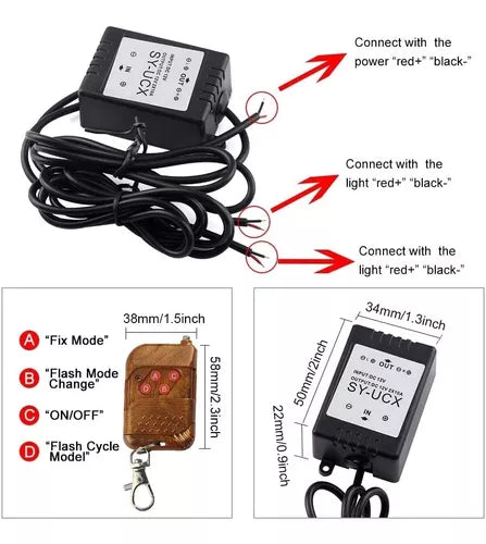 Control Remoto Para Luces Destellantes Neblineros 12v Raptor