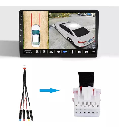 Kit Cámaras 360° De Estacionamiento Aiwa Para Radio Android