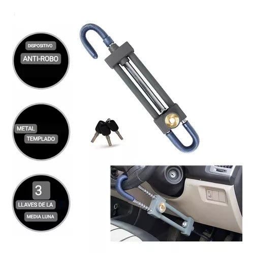 Traba Volante Y Pedal Antirrobo + Llave Cq-legend Metal