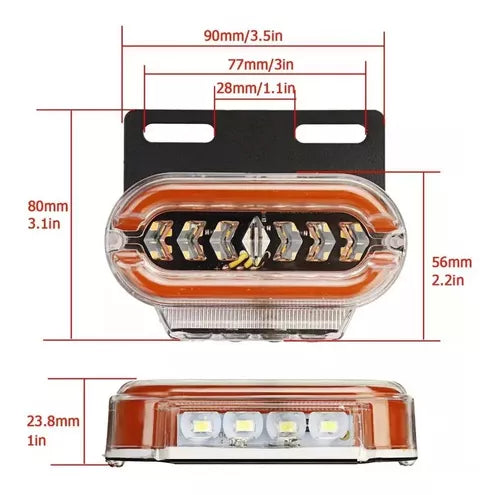 X10 Luz Led Lateral Bicolor Luz De Trocha 24v Destellante