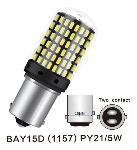 Ampolleta 144 Led Luz Freno Auto 2c Y 1 C 12v Alto Brillo