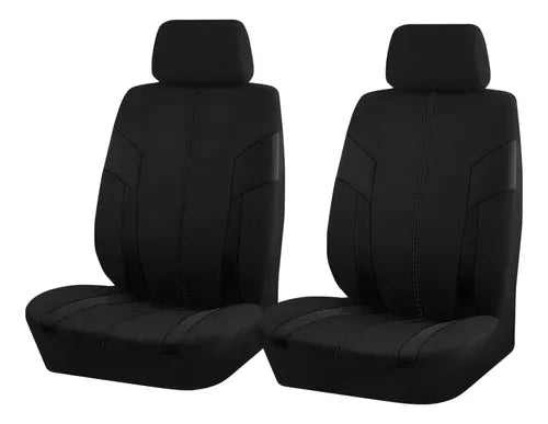 Set Fundas Cubre Asiento Negro Diseño Costura 9pcs