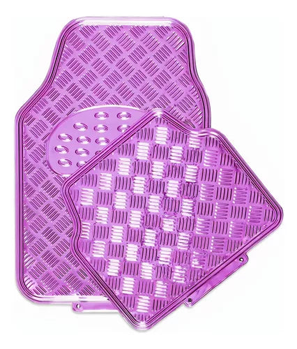 Alfombra Cubre Piso Metálico Para Mujer Set 4pcs Auto Tuning