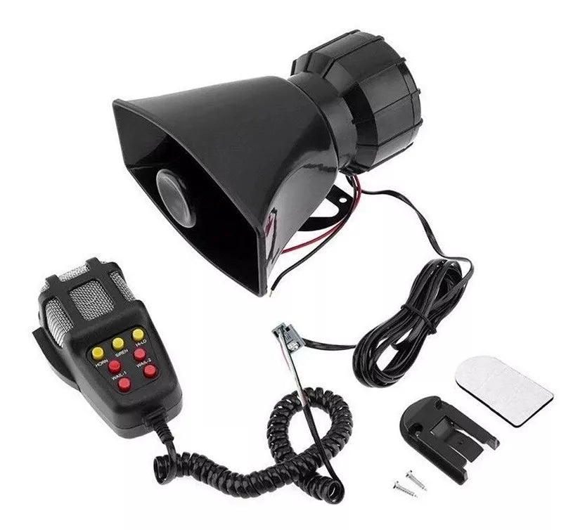 Bocina Policial Sirena Carabinero 7 Tonos Megafono 100w 12v