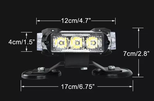 Baliza Led De Techo Destellante Ámbar Estrobo Auto 12v Imán